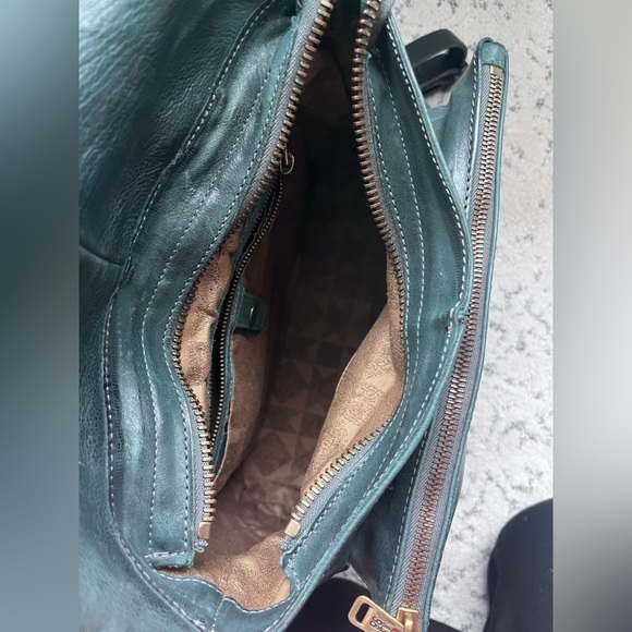 NWT A.S.98 Eco-Friendly Vintage Leather Backpack in Emerald and black.Stunning! - Picture 7 of 16